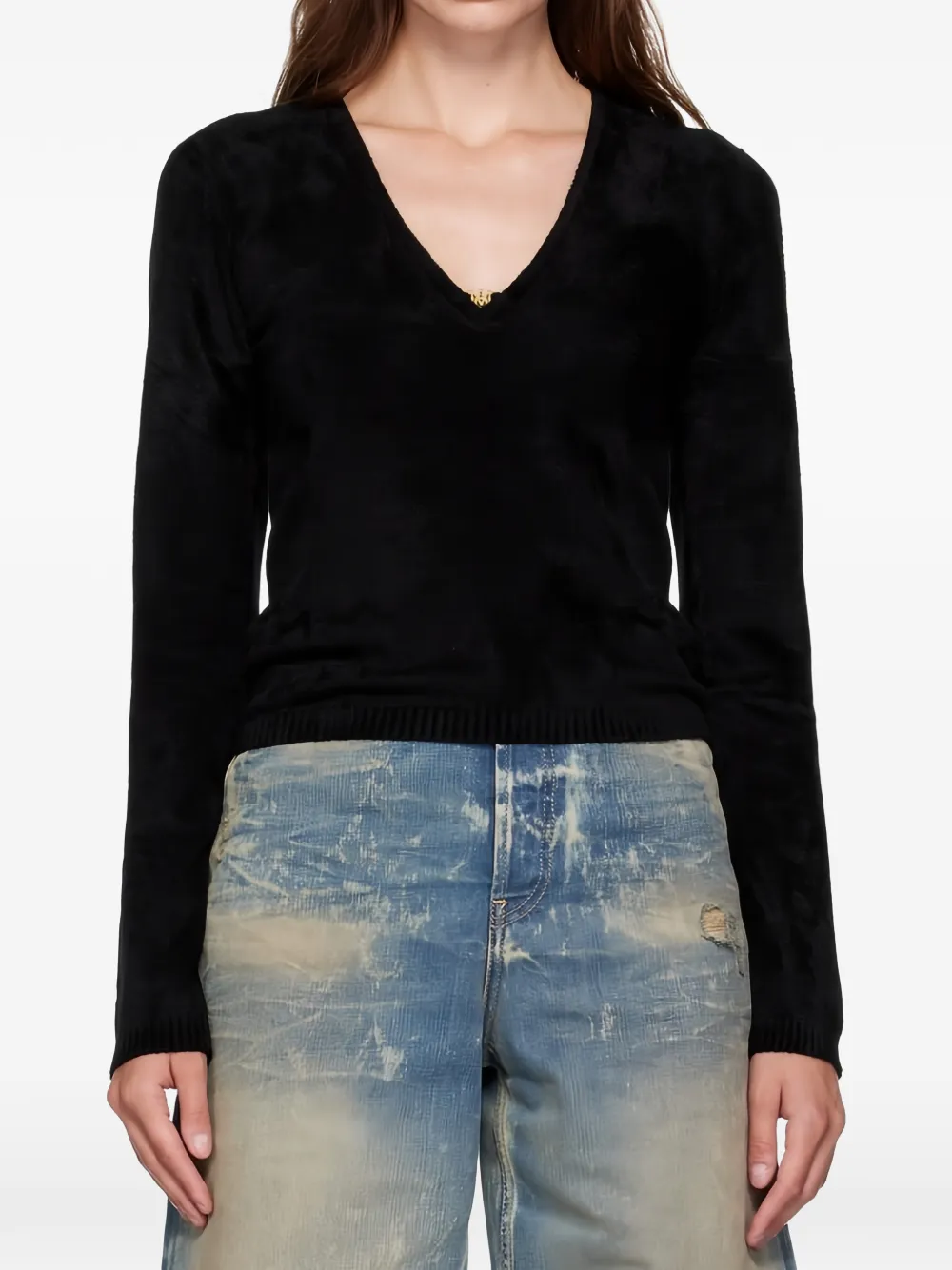 AMIRI Top con scollo a V - Nero
