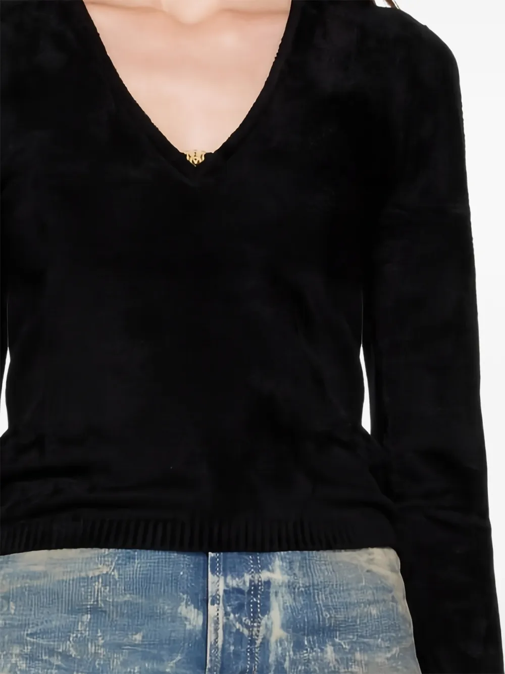 AMIRI Top met V-hals en verfraaid detail Zwart