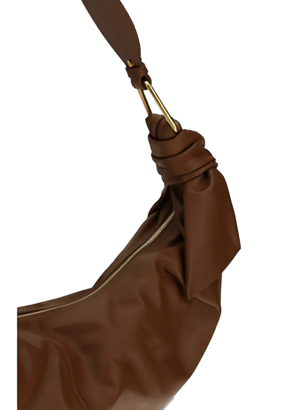 Coccinelle Grote Furoshiki schoudertas met geknoopt detail Bruin