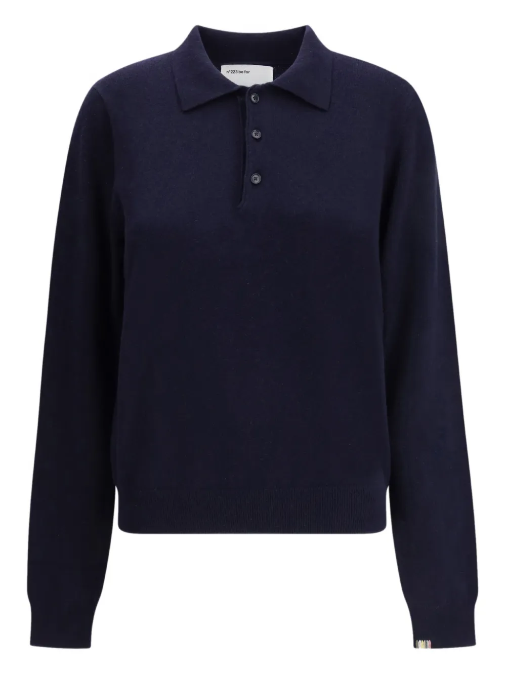 extreme cashmere N°223 Be For button collar polo shirt - Blu