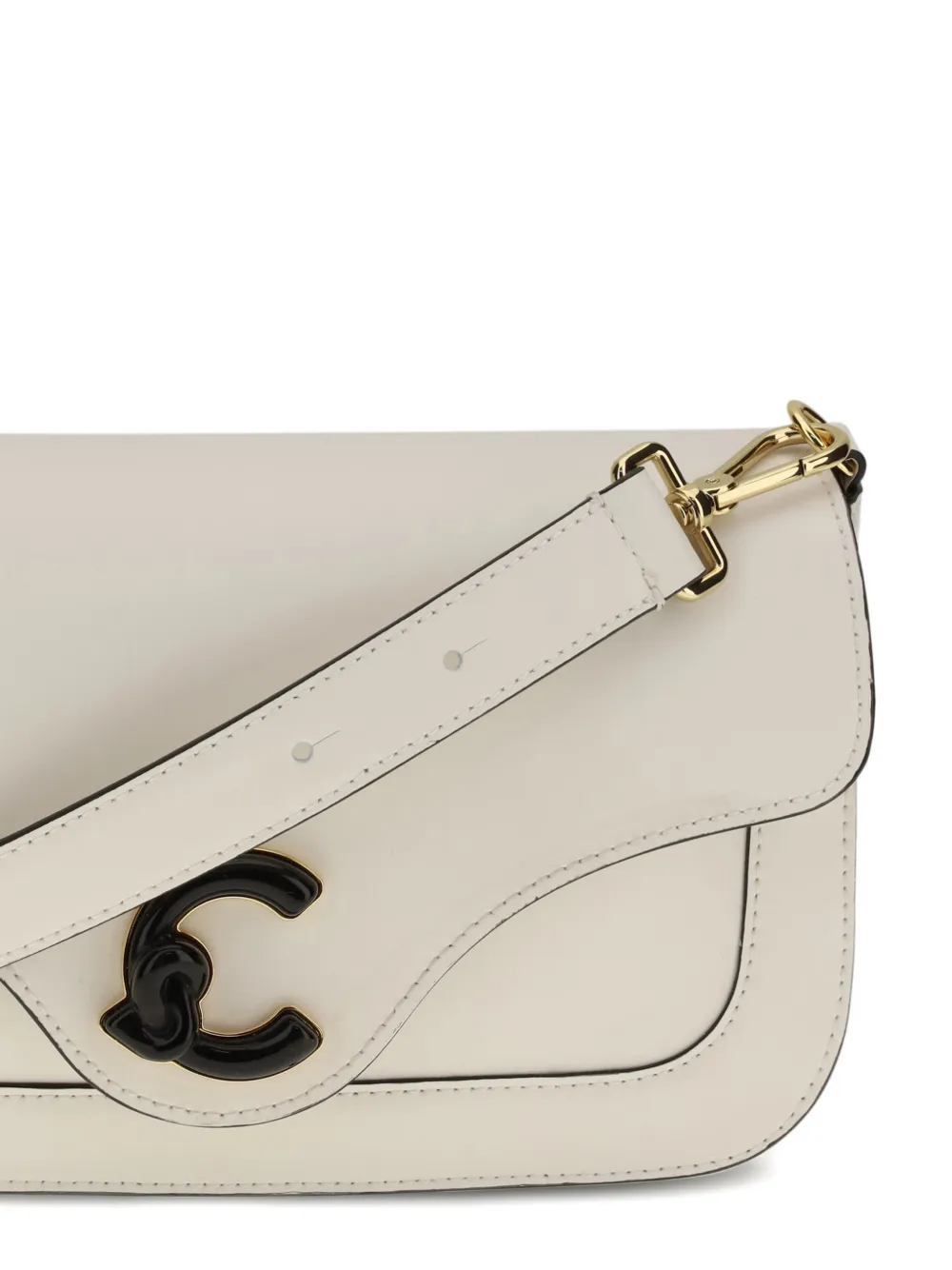 Coccinelle C-Me schoudertas met logoplakkaat Beige