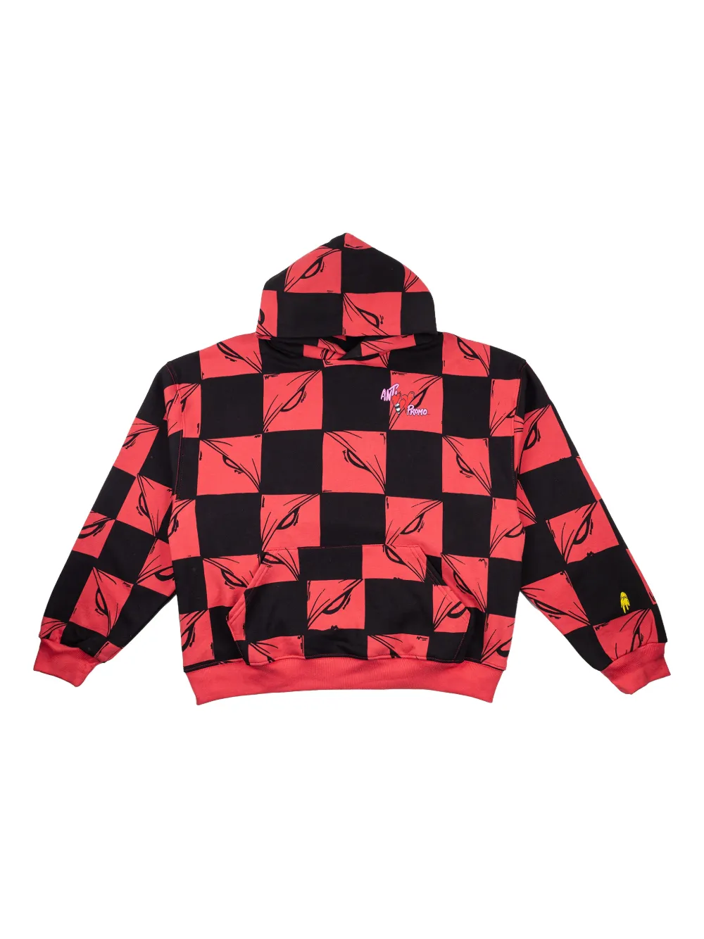 ANTI PROMO checkerboard hoodie - Red