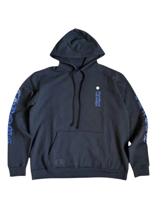 クロムハーツ　Vertical Logo パーカー ブルー ジップ Chrome Hearts Vertical Logo Zip Up Hooded Sweatshirt Black Blue (Therm