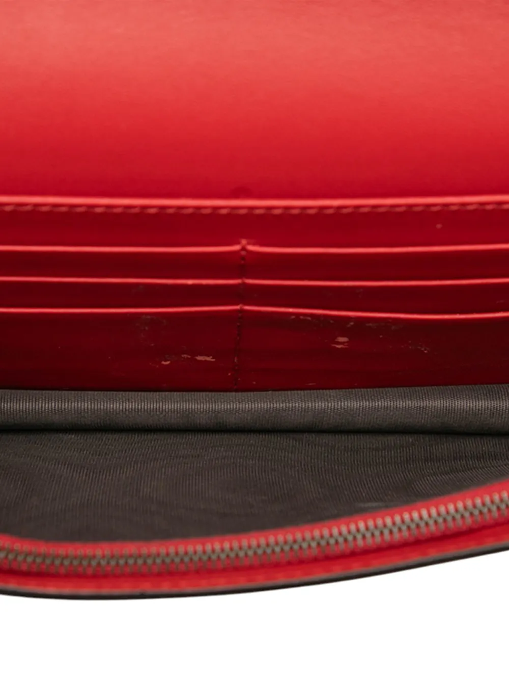 Pre-owned Gucci 2000-2015 Calfskin Queen Margaret Wallet On Chain Crossbody Bag In Red