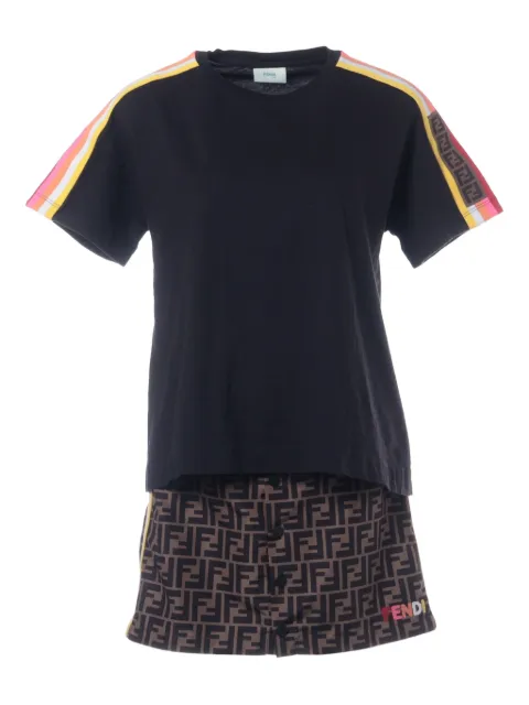 Fendi Pre-Owned set de falda Zucca a rayas 2021