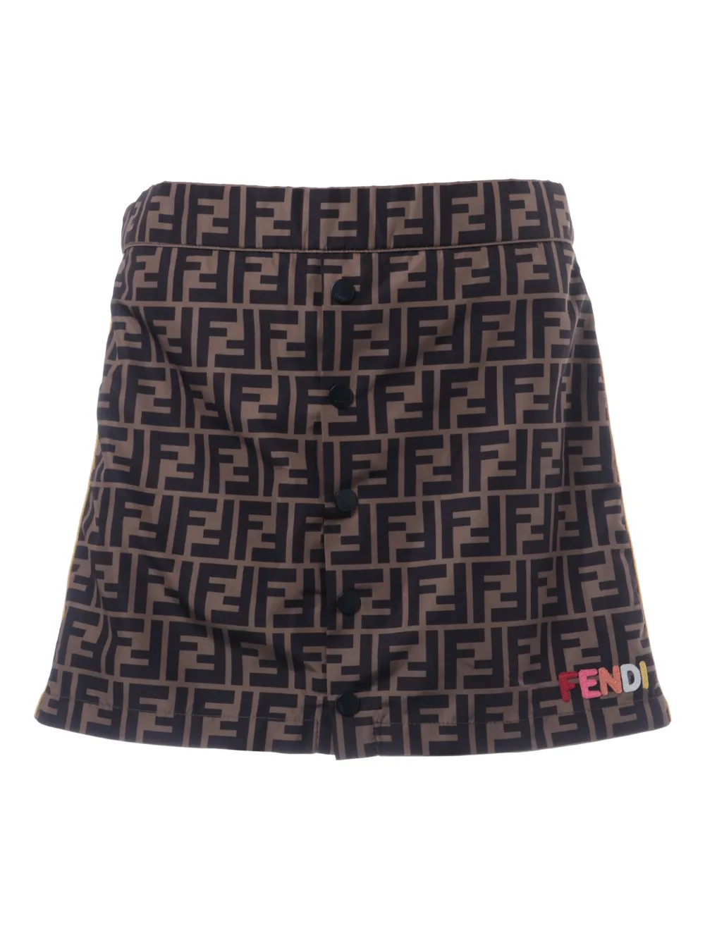 Pre-owned Fendi 2021 Striped Zucca Skirt Set In Black