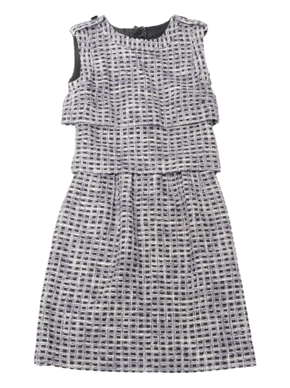 CHANEL Pre-Owned 2015-2017s tweed sleeveless mini dress - Blu