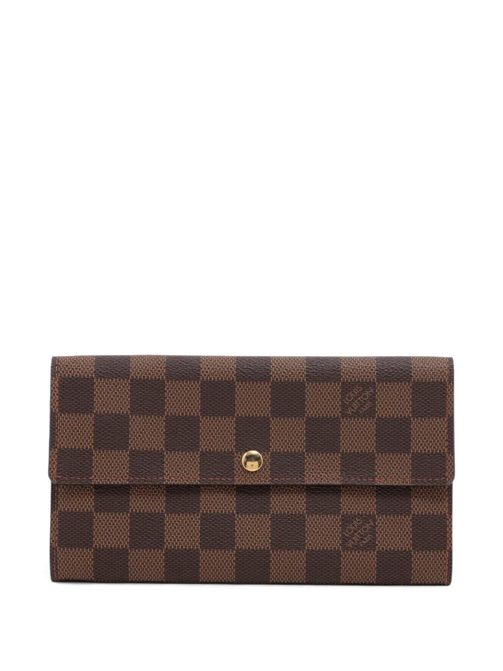 Pre-owned Louis Vuitton 2003 Sarah Damier-pattern Wallet In Brown