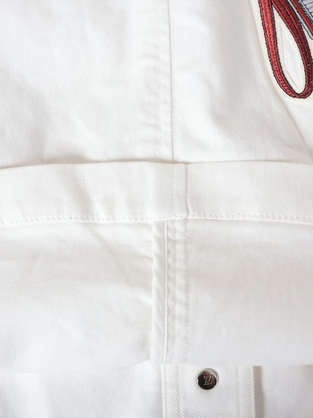 LOUIS VUITTON Pre-owned 2018 Appliqué Button-down Skirt In White