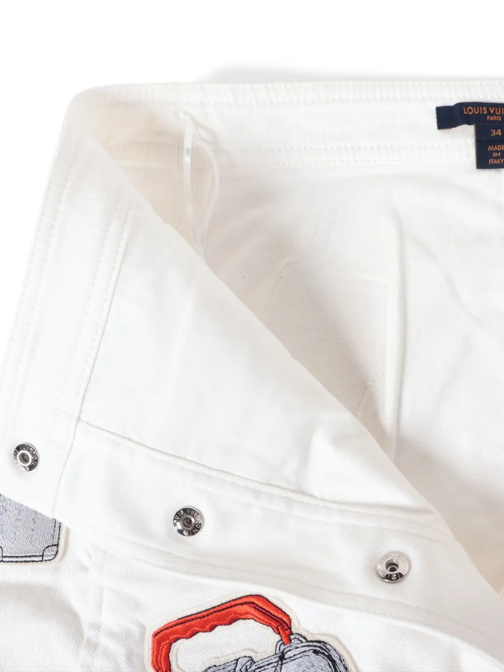 LOUIS VUITTON Pre-owned 2018 Appliqué Button-down Skirt In White