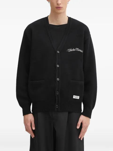 WACKO MARIA embroidered V-neck cardigan