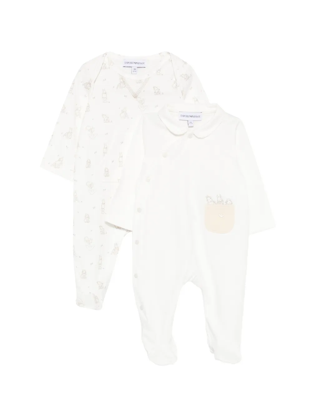 Emporio Armani Kids graphic-print pyjama set (set of two) - Toni neutri