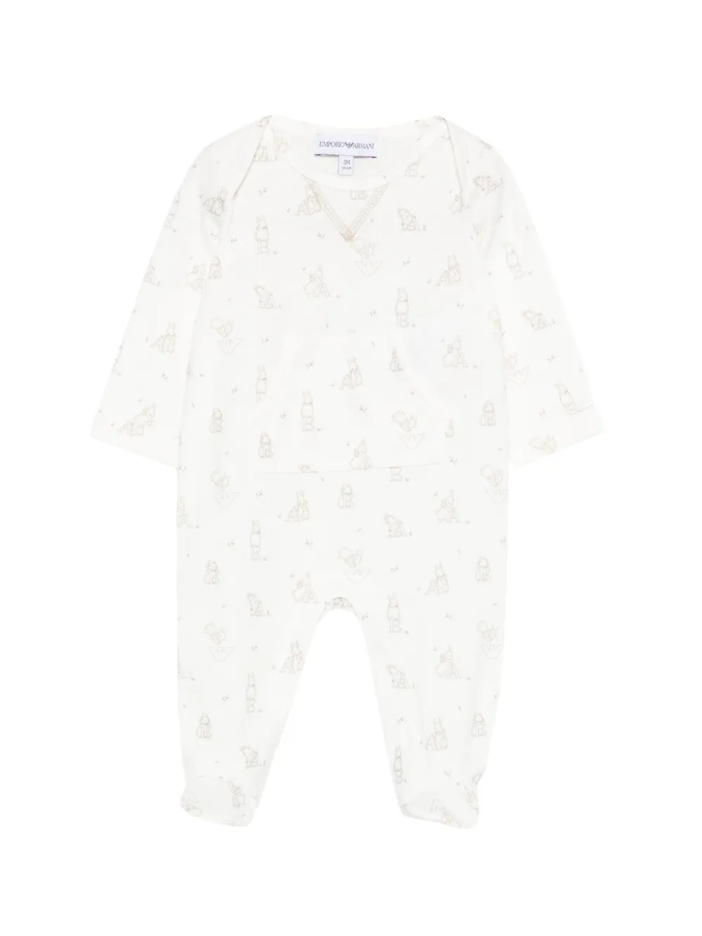 Emporio Armani Kids Tweedelige pyjama met grafische print Beige