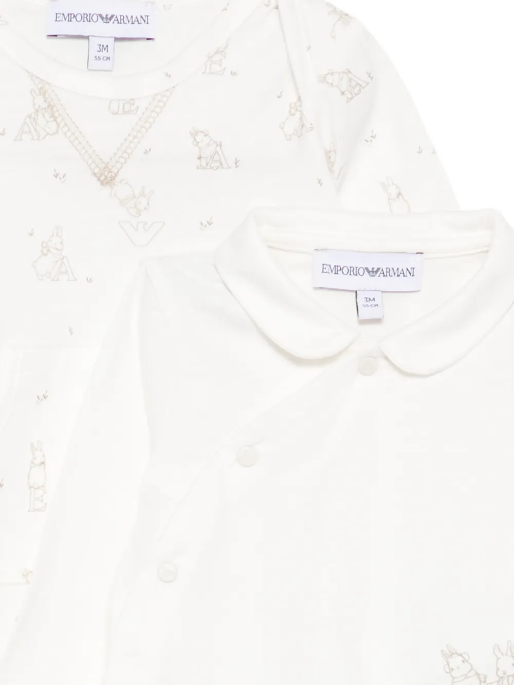 Emporio Armani Kids Tweedelige pyjama met grafische print Beige