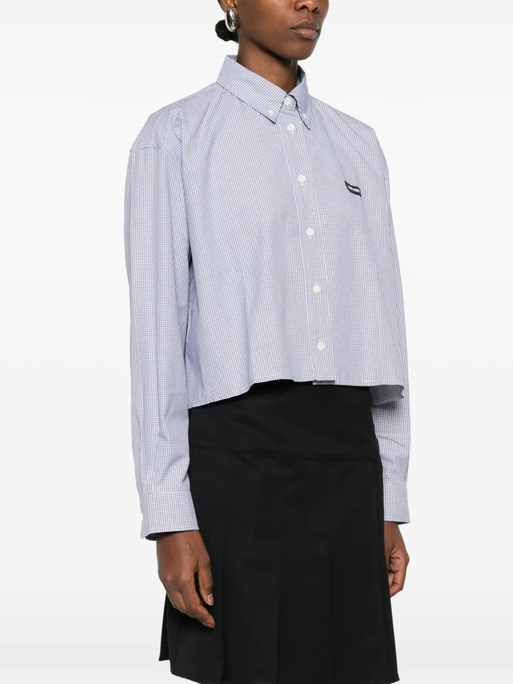 Miu Geruit overhemd Blauw