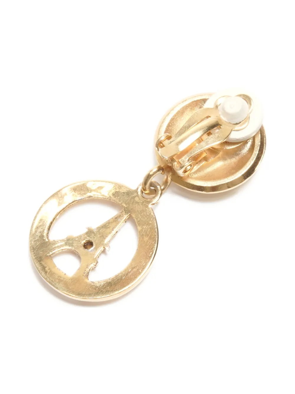Pre-owned Celine 1980-2000s Eiffel Tower Clip-on Earrings In Gold
