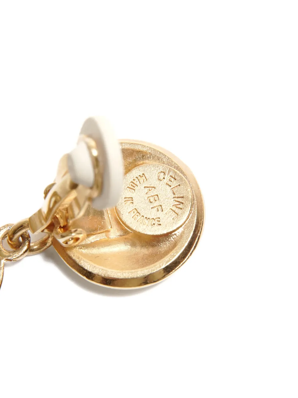 Pre-owned Celine 1980-2000s Eiffel Tower Clip-on Earrings In Gold