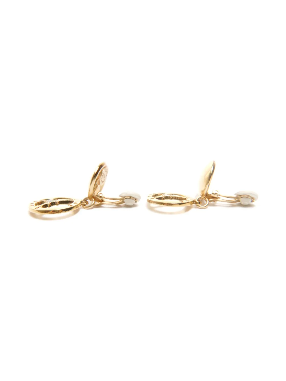 Pre-owned Celine 1980-2000s Eiffel Tower Clip-on Earrings In Gold