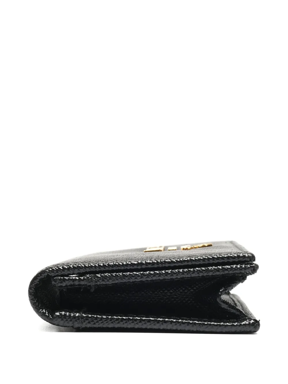 Pre-owned Prada 2015-2025 Logo-plaque Card Holder In Black