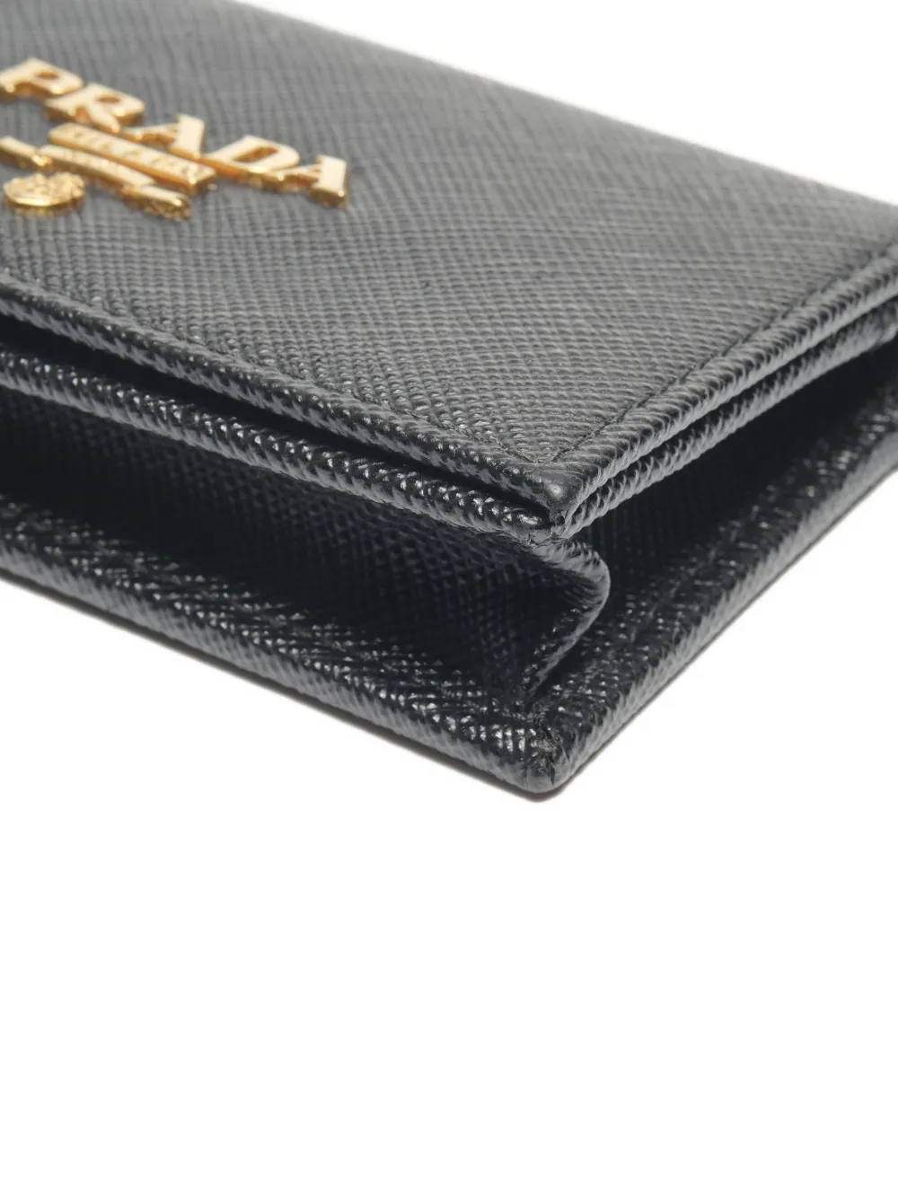 Pre-owned Prada 2015-2025 Logo-plaque Card Holder In Black