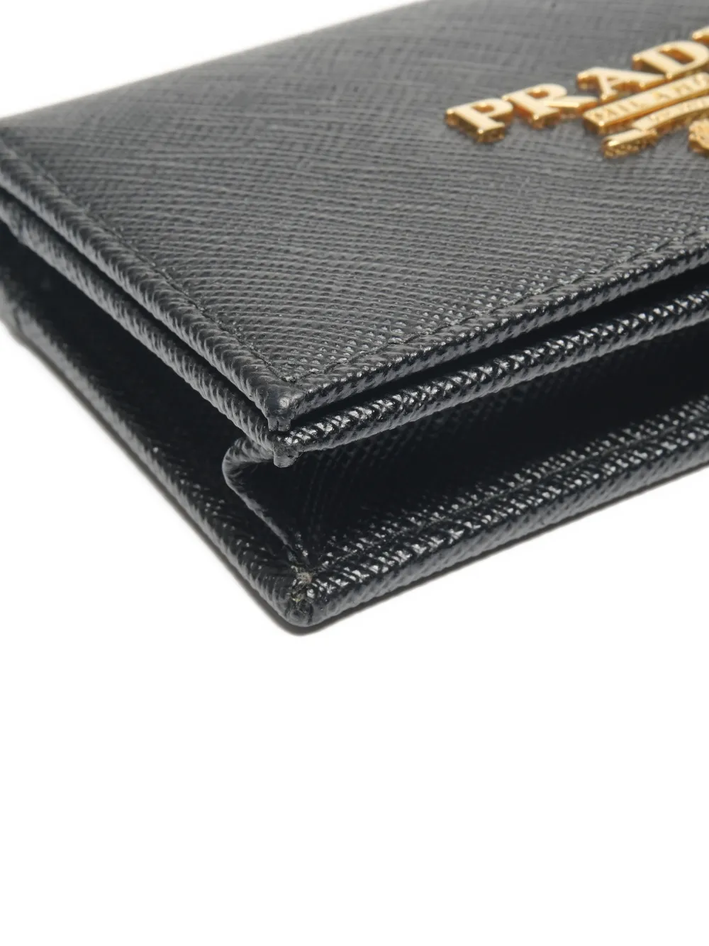 Pre-owned Prada 2015-2025 Logo-plaque Card Holder In Black
