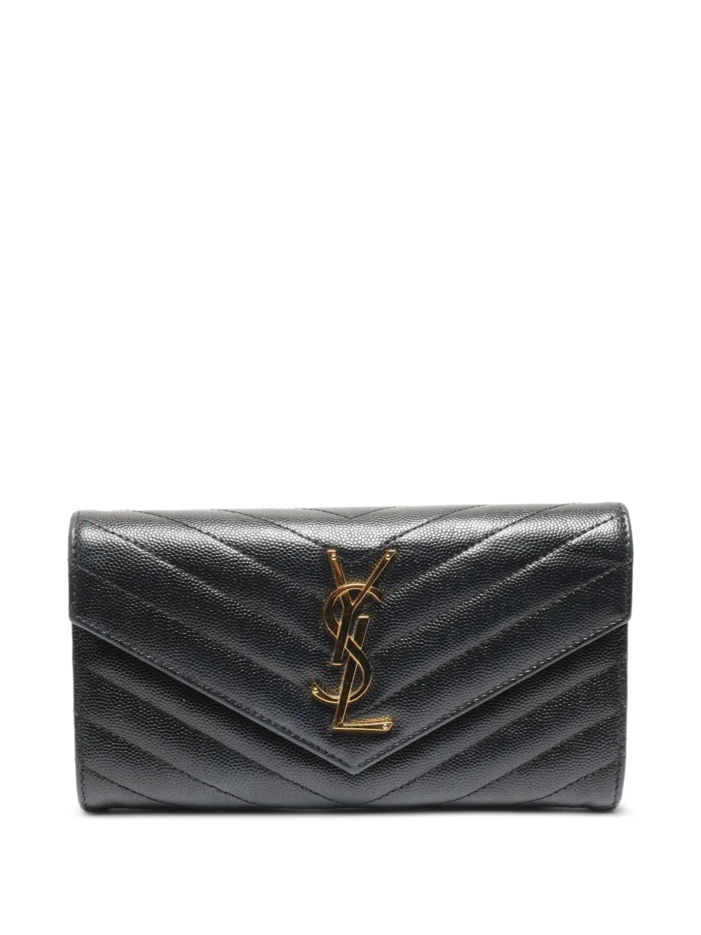 Saint Laurent Pre-Owned 2020 Cassandre Portemonnaie mit Chevron-Steppung | Schwarz | Image 1