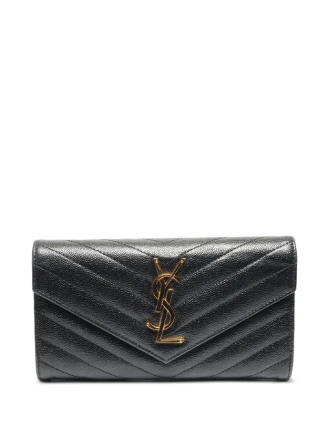 Saint Laurent Pre-Owned 2020 Cassandre chevron-quilted wallet