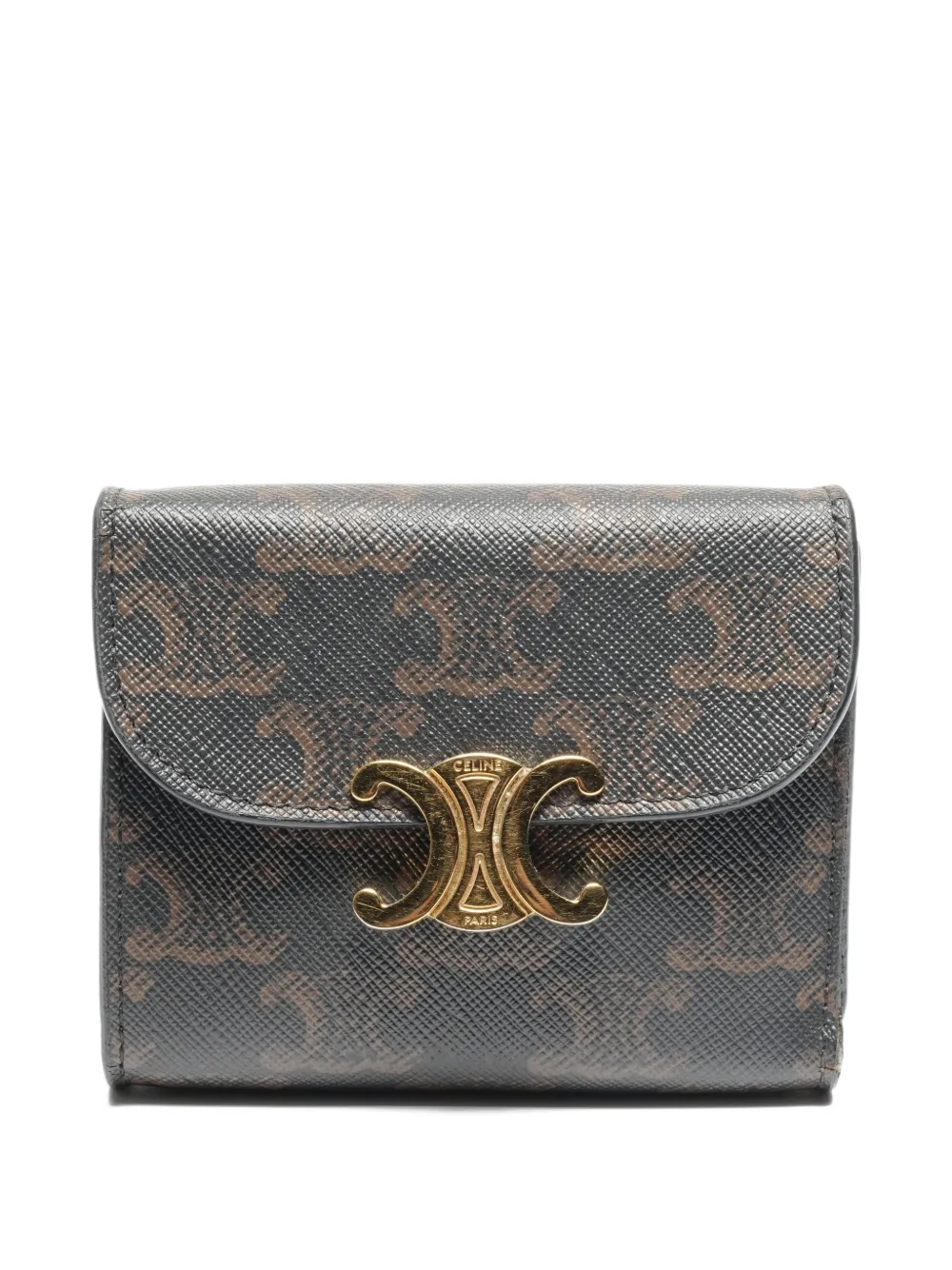 Celine Pre-Owned محفظة 'ماكادام تريومف' ثلاثية الطي من عقد 2010-2020 | بني | Image 1