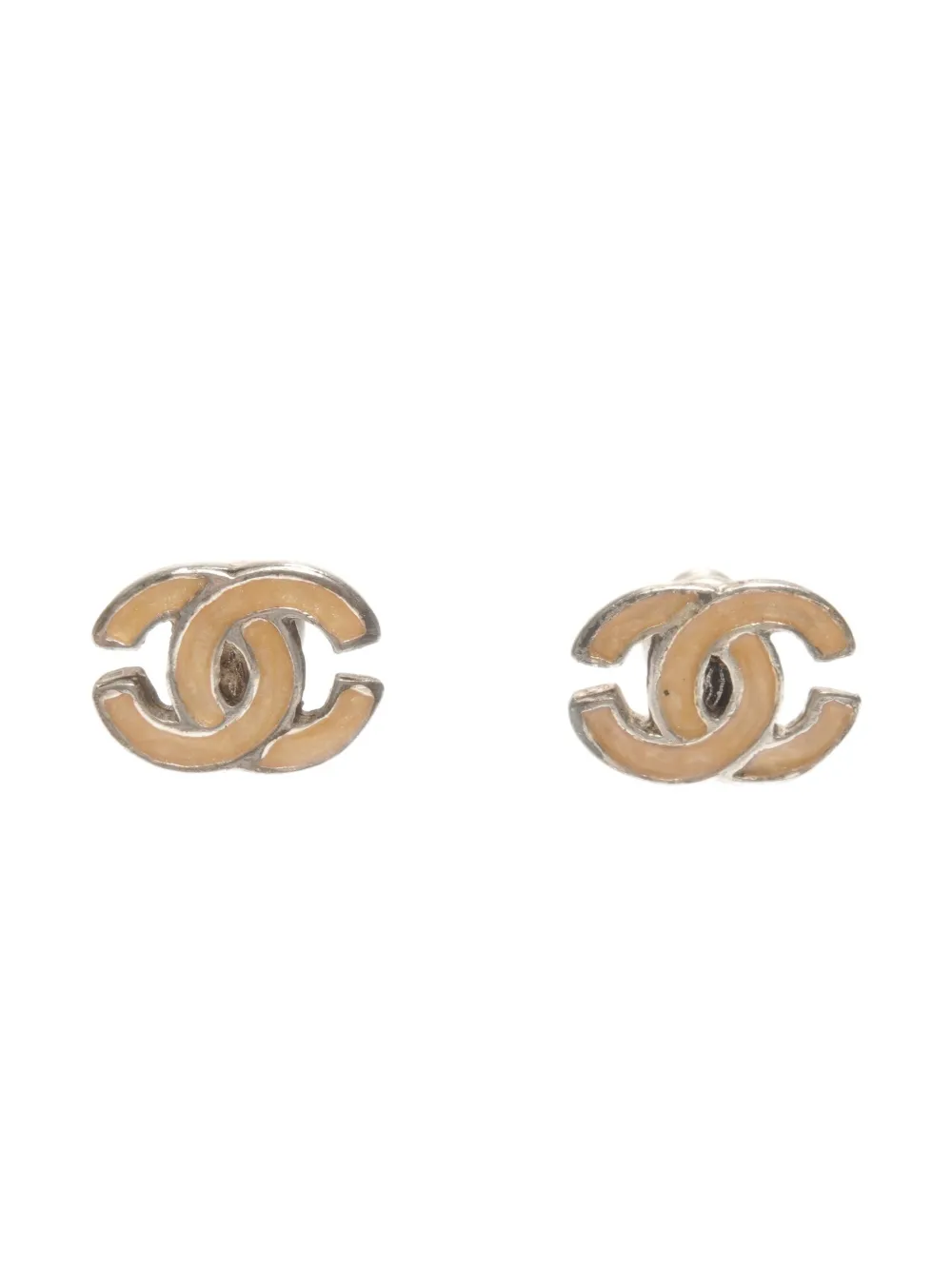 CHANEL Pre-Owned 2000 interlocking CC earrings - Argento