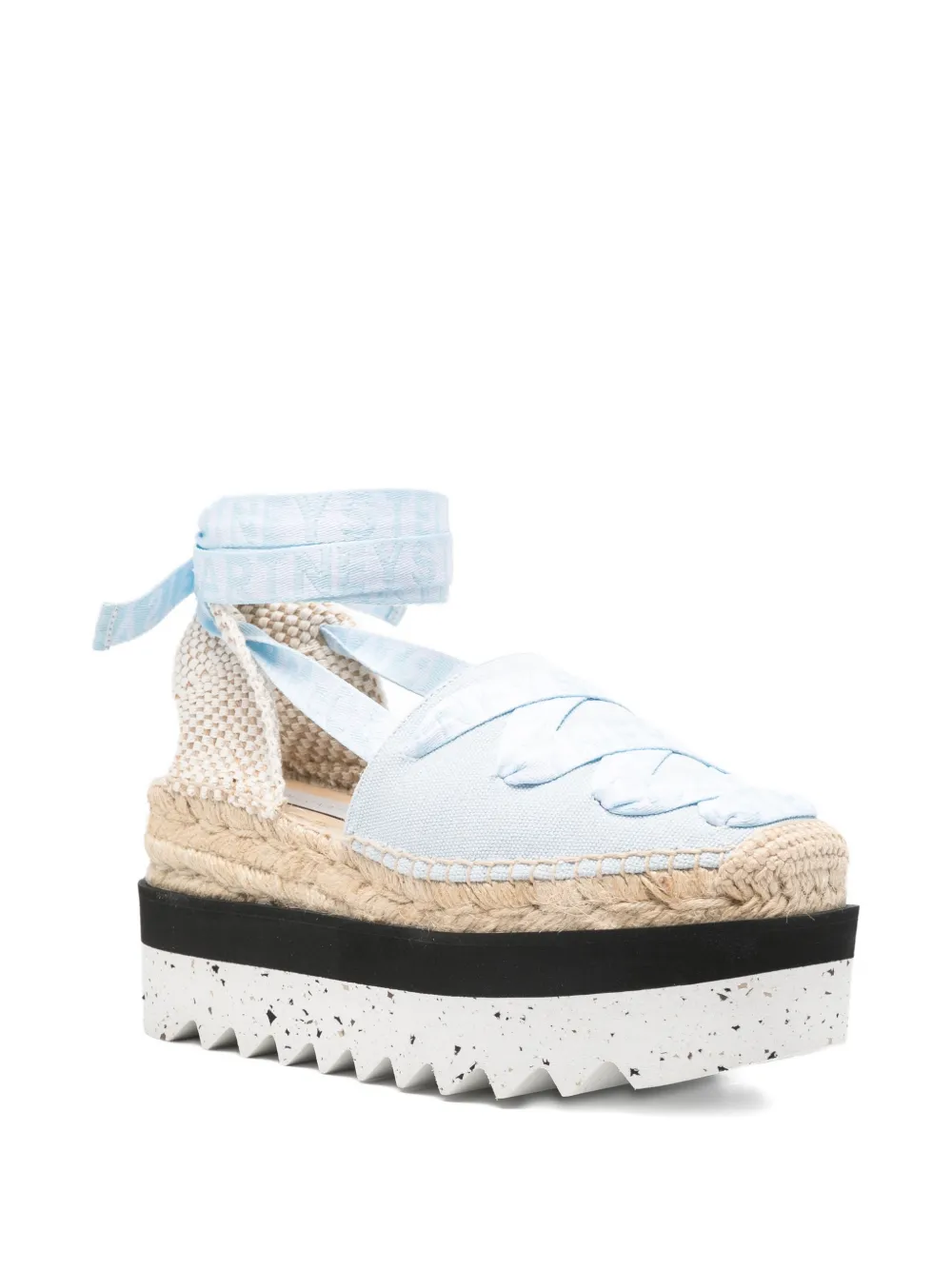 Stella Mccartney Ribbon-detail Platform Espadrilles In Blue