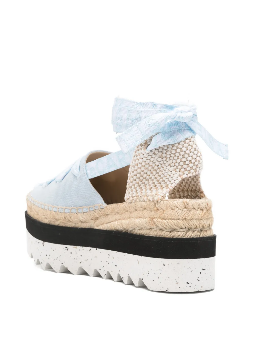 Stella Mccartney Ribbon-detail Platform Espadrilles In Blue