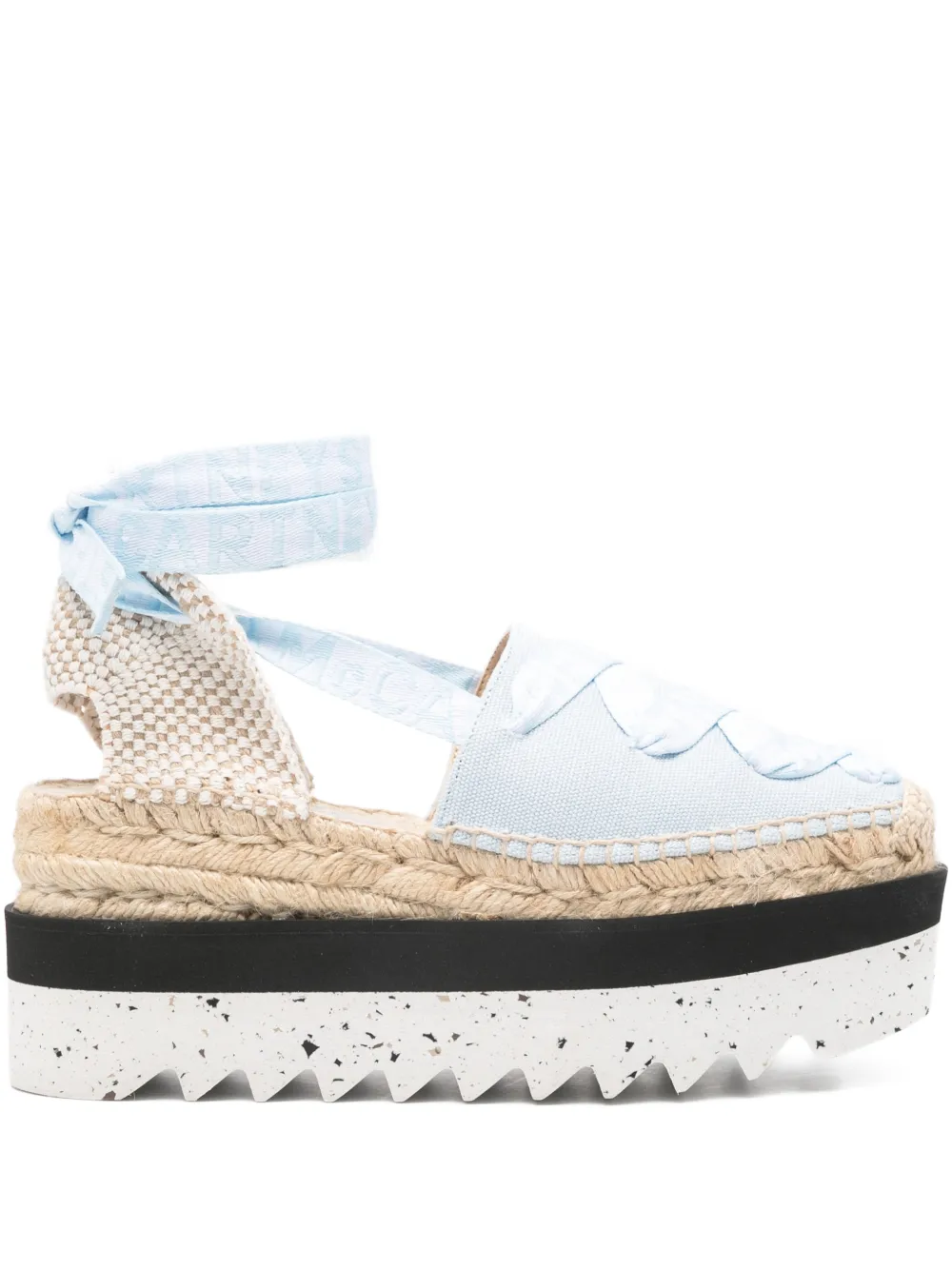 Stella Mccartney Ribbon-detail Platform Espadrilles In Blue