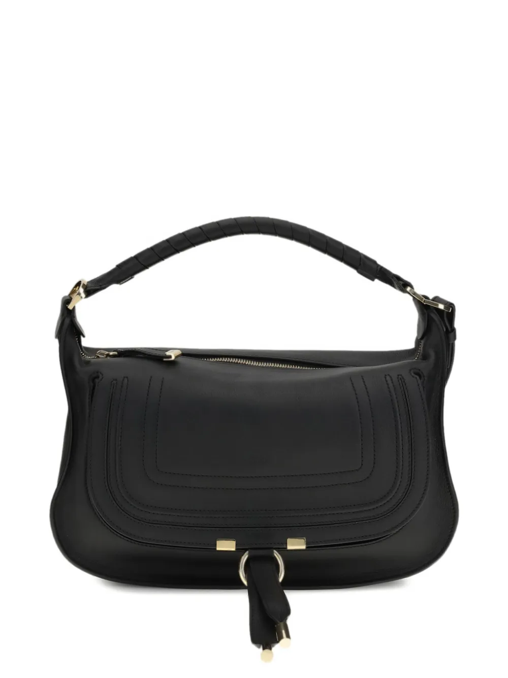 Chloé Small Marcie Leather Shoulder Bag In Black