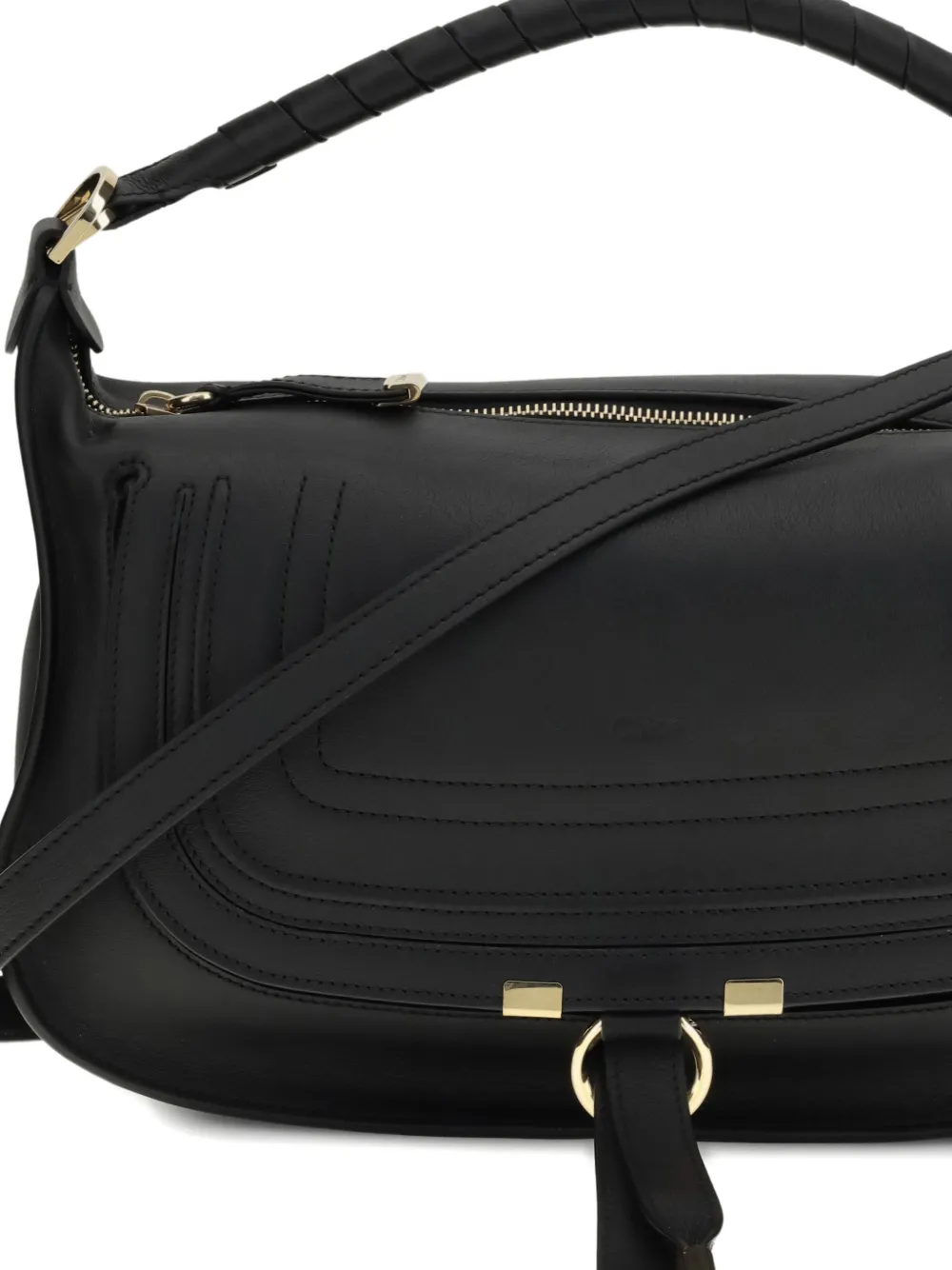 Chloé Marcie leren shopper Zwart