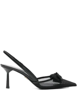 Prada Slingback Patent Leather Pumps | Black | FARFETCH RO