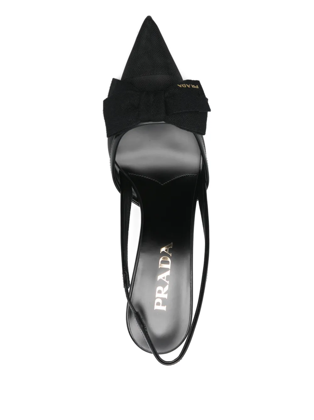 Prada Pumps met puntige neus en strik Zwart