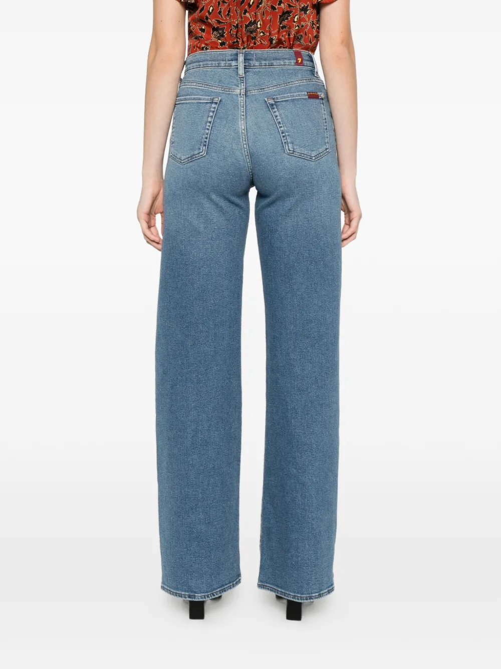 7 For All Mankind Jeans met wijde pijpen en knopen Blauw