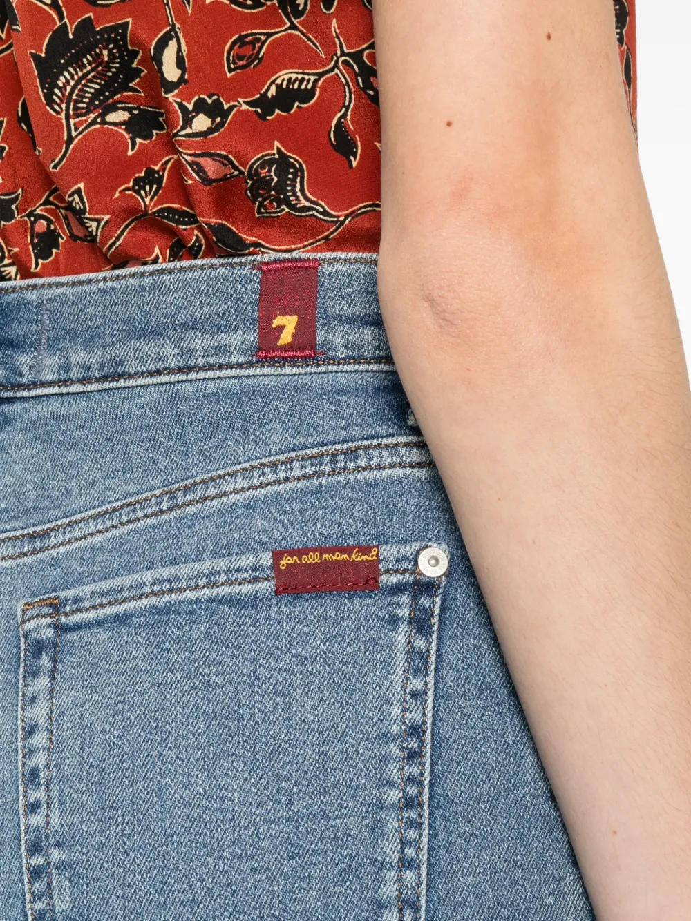 7 For All Mankind Jeans met wijde pijpen en knopen Blauw
