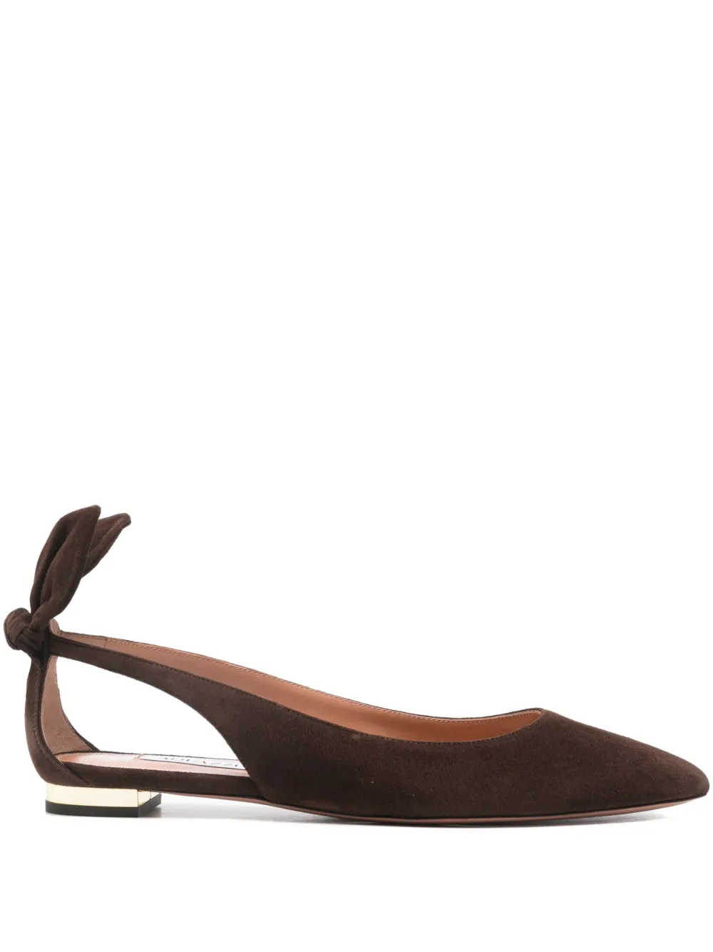 Aquazzura bow slingback ballet flats - Marrone