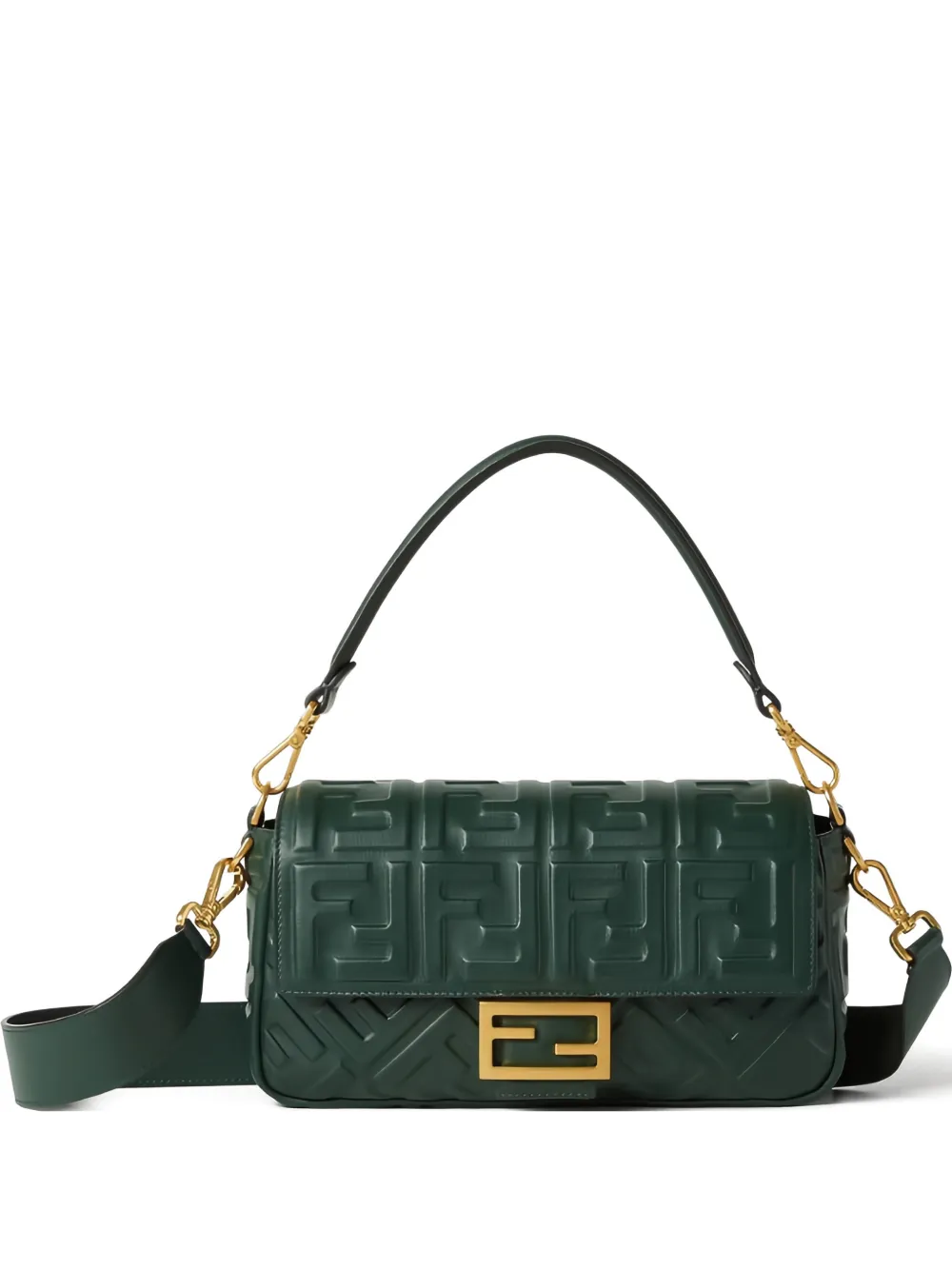 FENDI Borsa a spalla Baguette FF media - Verde