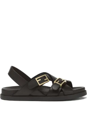 Tod's レザー ケージサンダル | ブラック | FARFETCH JP