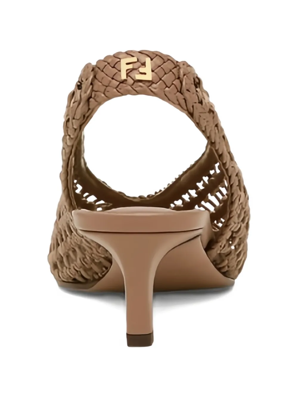 FENDI 46mm slingback pumps met geweven effect Beige
