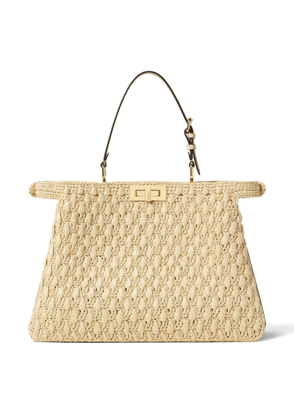 FENDI Peekaboo shopper met geweven patroon - Beige