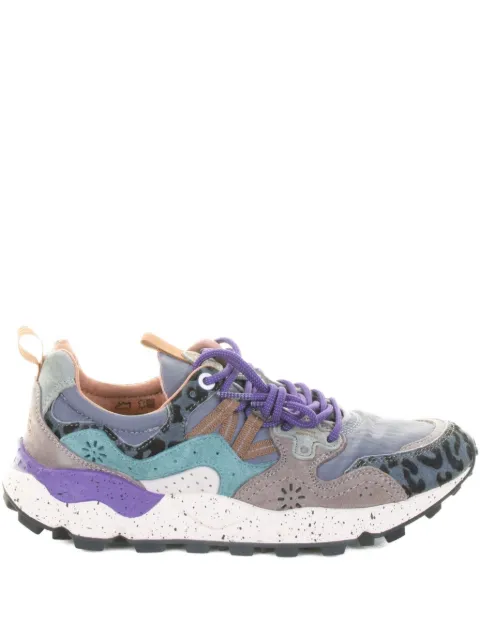 Flower Yamano 3 leopard-panel sneakers