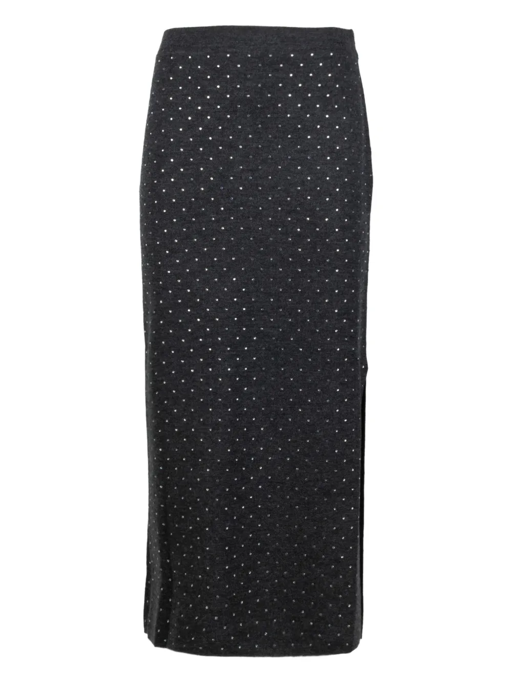 Marella Embellished Side-slit Midi Skirt In Black