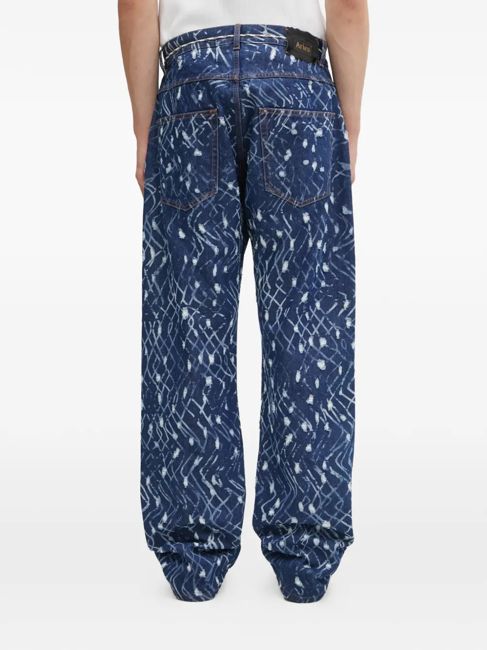 Aries Jeans met print Blauw