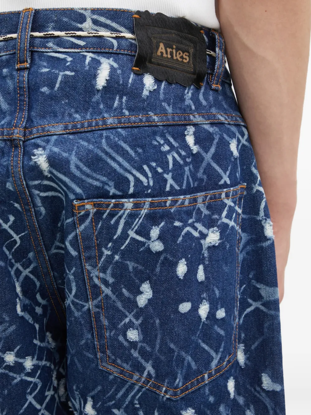 Aries Jeans met print Blauw