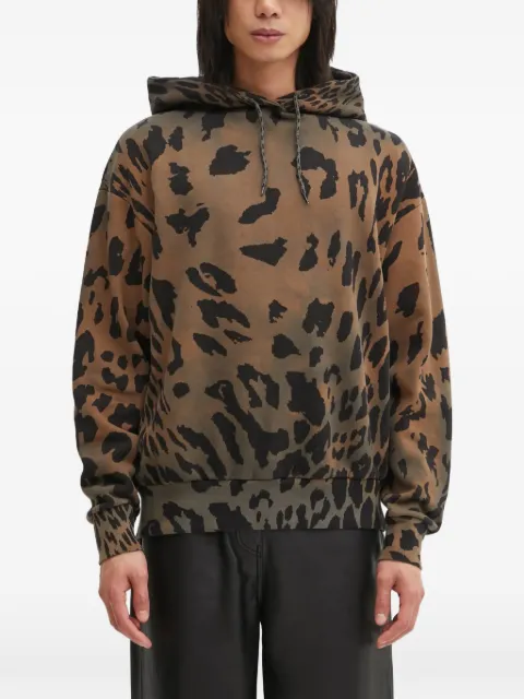 Aries hoodie con estampado de leopardo