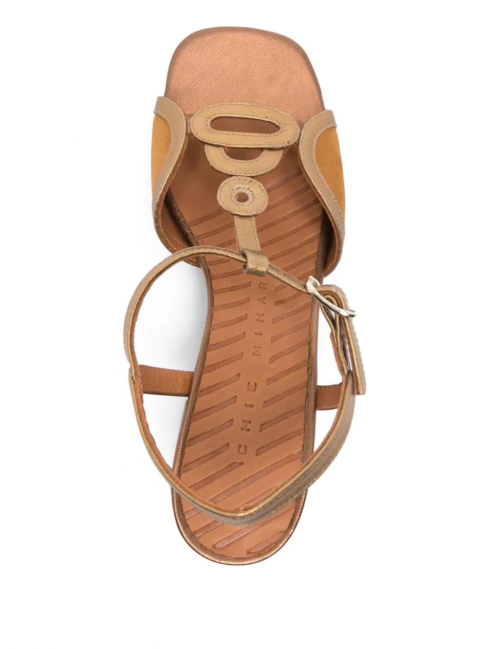 Chie Mihara Letouche T-strap patterned sandals Beige