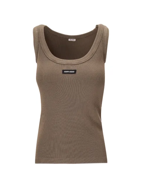 Miu Miu ribbed logo tank top